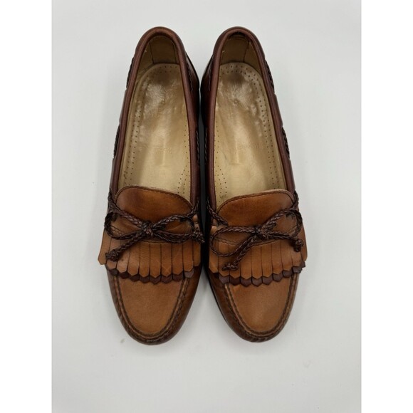 Allen Edmonds Woodstock Kiltie Loafer Cognac Brown Slip On Shoes Mens 10D USA main image 6